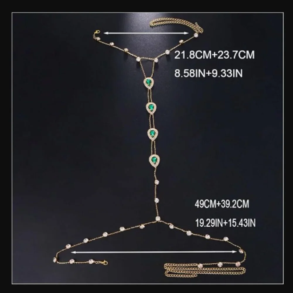 Rhinestone Harness Body Chain for Men